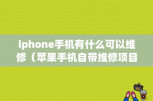 iphone手机有什么可以维修（苹果手机自带维修项目）